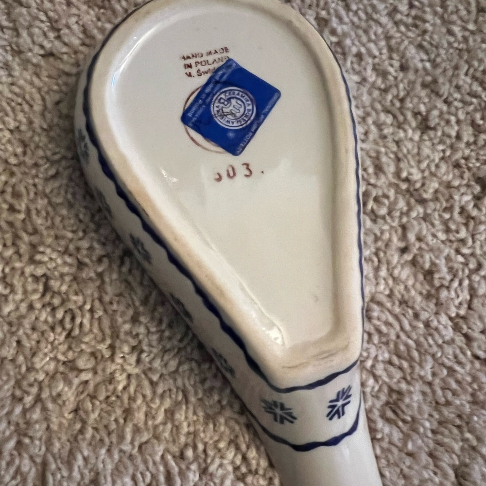 Holiday Spoon Rest Polish Pottery.